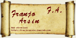 Franjo Arsin vizit kartica